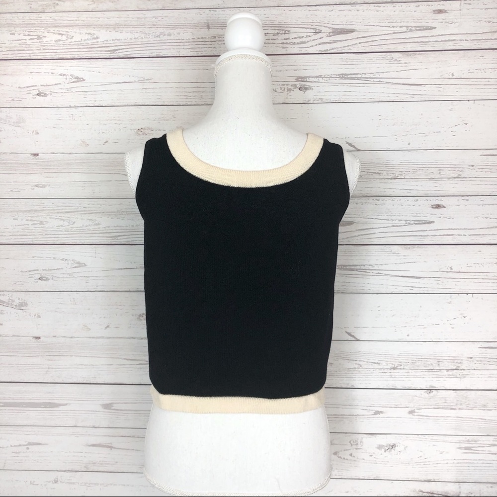 St. John Black Beige Tank Top Shirt - Picture 4 of 6